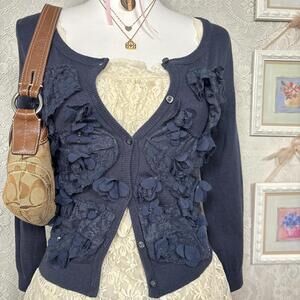 vintage y2k lace hollister bow cardigan